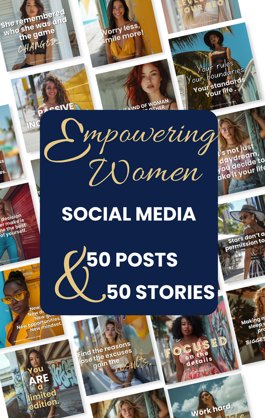 Empowering Women Social Media Content: 50 Posts & 50 Stories