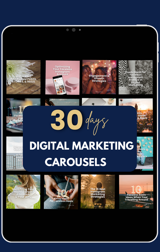 30 Day Digital Marketing Carousels for Social Media