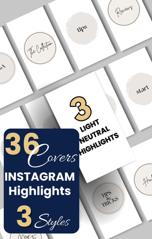 Instagram Highlight Covers: Light Neutral theme